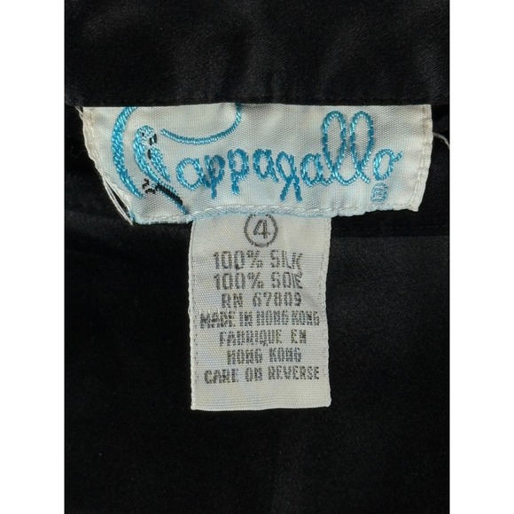Pappagallo Vintage Black 100% Silk Pleated Dress Pants High Waist Size 4 - Picture 4 of 7